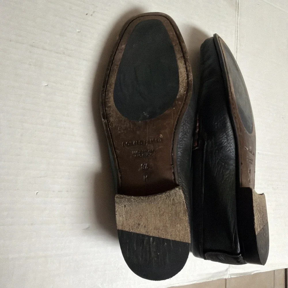 Donald Pliner Dacio 2 Black Pebbled Calf Leather‎ Slip-On Loafers Men's 9.5 M
